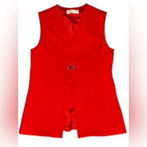 STATEMENT PIECE Pendleton red VINTAGE Vest golden clasp with two front pockets